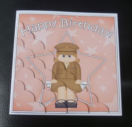 Army Birthday Scallop Corner Side Stacker by Charlie Angel