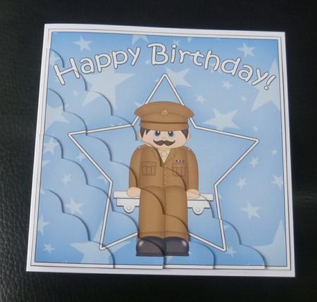 Army Birthday Scallop Corner Side Stacker by Charlie Angel