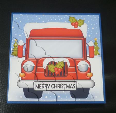 Christmas Lorry Scallop Corner Side Stacker Topper by Charlie Angel