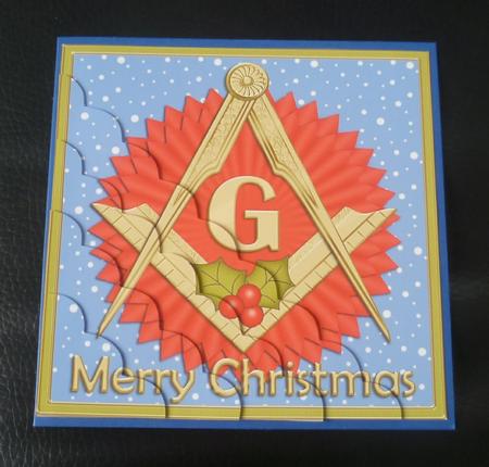 Masonic Christmas Scallop Corner Side Stacker Topper by Charlie Angel