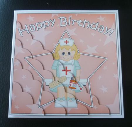 Nurse Birthday Scallop Corner Side Stacker by Charlie Angel