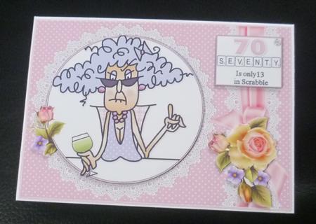 Stella Plays Scrabble 70th Quick Card by Charlie Angel
