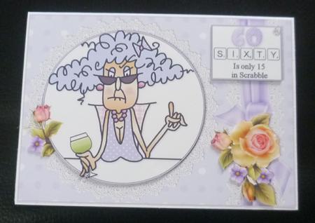 Stella Plays Scrabble 60th Quick Card by Charlie Angel