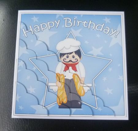 French Chef Birthday Scallop Corner Side Stacker by Charlie Angel