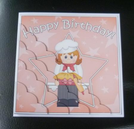Baker Birthday Scallop Corner Side Stacker by Charlie Angel