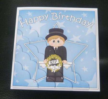 Funeral Director Birthday Scallop Corner Side Stacker by Charlie Angel