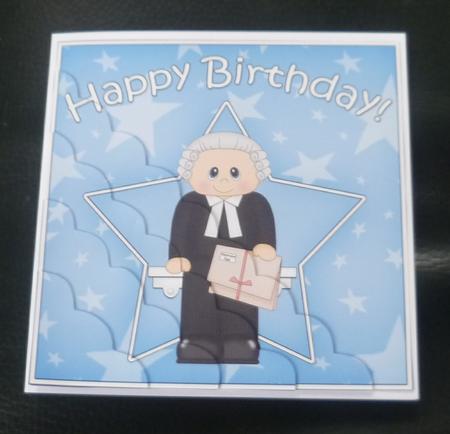 Judge/barrister Birthday Scallop Corner Side Stacker by Charlie Angel