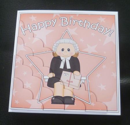 Judge/barrister Birthday Scallop Corner Side Stacker by Charlie Angel