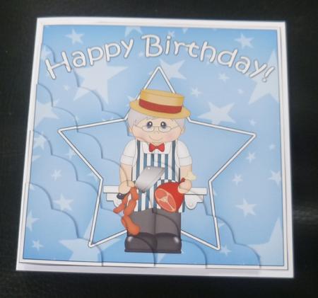 Butcher Birthday Scallop Corner Side Stacker by Charlie Angel