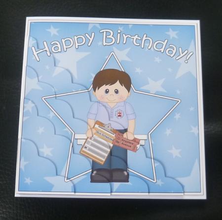Bus Driver/conductor Birthday Scallop Corner Side Stacker by Charlie Angel