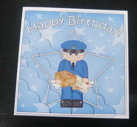 Postman Birthday Scallop Corner Side Stacker by Charlie Angel