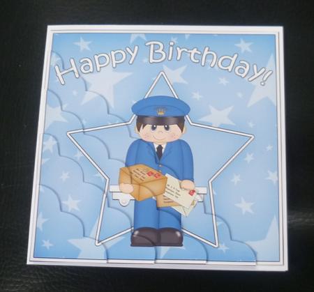 Postman Birthday Scallop Corner Side Stacker by Charlie Angel