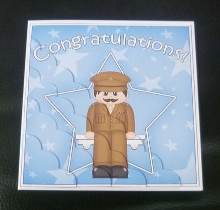 Army Congratulations Scallop Corner Side Stacker by Charlie Angel