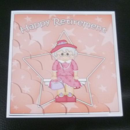 Old Lady Retirement Scallop Corner Side Stacker by Charlie Angel