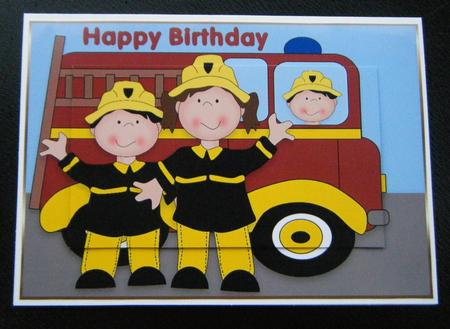 Fire Brigade Birthday A4 by Charlie Angel