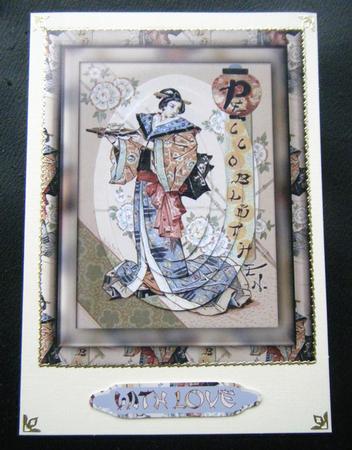 Japanese Beauty Pyramid Card Front by Charlie Angel