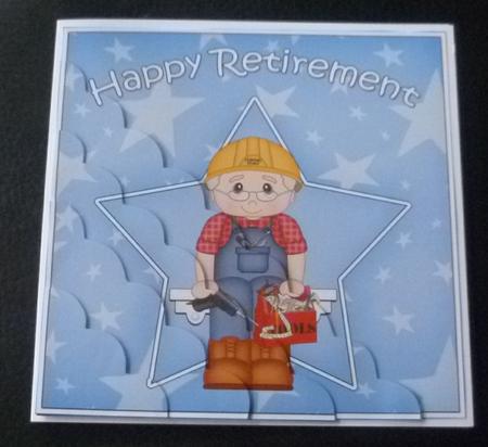 Handyman Retirement Scallop Corner Side Stacker by Charlie Angel