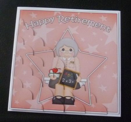 Teacher Retirement Scallop Corner Side Stacker by Charlie Angel
