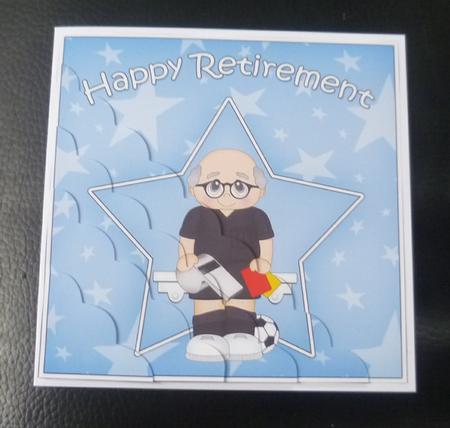 Football Referee Retirement Scallop Corner Side Stacker by Charlie Angel
