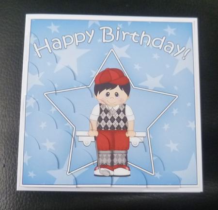 Golf Birthday Scallop Corner Side Stacker by Charlie Angel