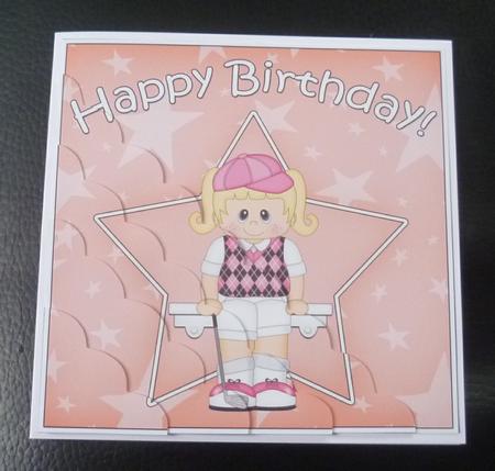 Golf Birthday Scallop Corner Side Stacker by Charlie Angel