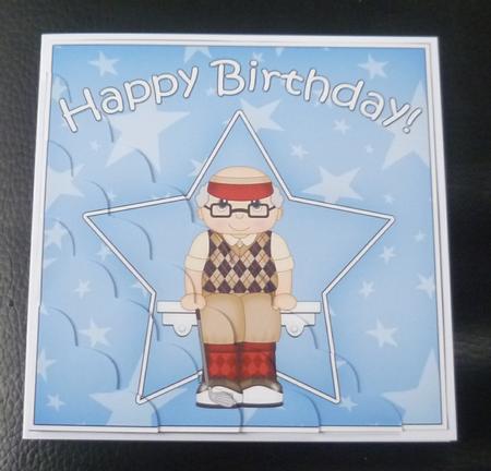 Golf Birthday Scallop Corner Side Stacker by Charlie Angel