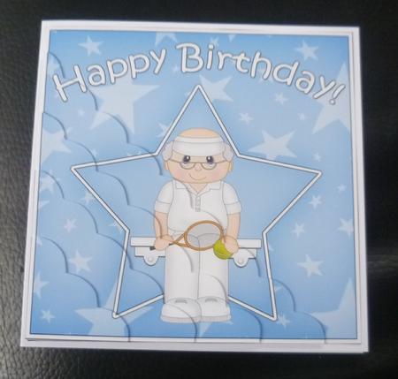 Tennis Birthday Scallop Corner Side Stacker by Charlie Angel