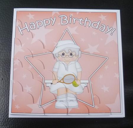 Tennis Birthday Scallop Corner Side Stacker by Charlie Angel