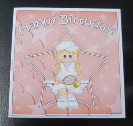 Tennis Birthday Scallop Corner Side Stacker by Charlie Angel