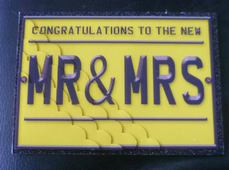 5 x 7 Mr & Mrs Number Plate Scallop Corner Stacker by Charlie Angel