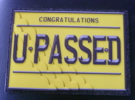 5 x 7 U Passed Number Plate Scallop Corner Stacker by Charlie Angel