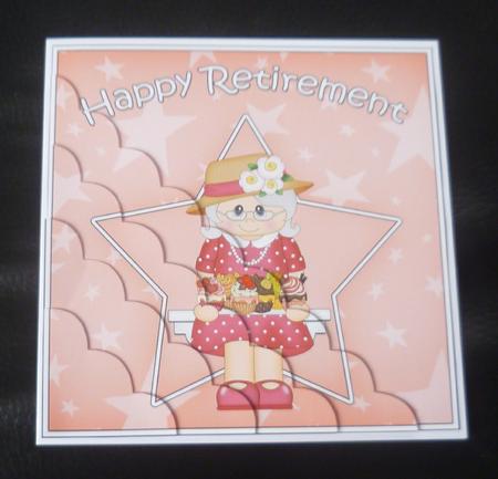 Cupcakes Retirement Scallop Corner Side Stacker by Charlie Angel