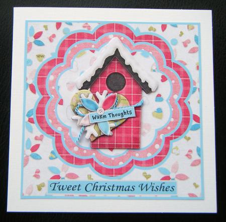 Tweet Christmas Wishes Birdhouse Quick Card by Charlie Angel