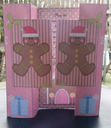 Little Gingerbread Chaps Double Fold Back Card by Charlie Angel