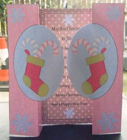 Little Christmas Stocking Double Fold Back Card by Charlie Angel