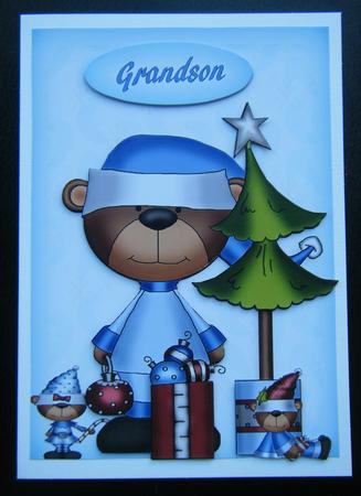 Nephew,grandson Christmas Bear by Charlie Angel