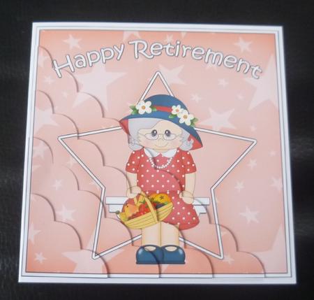 Fruit Basket Retirement Scallop Corner Side Stacker by Charlie Angel