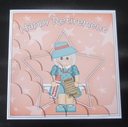 Bingo Retirement Scallop Corner Side Stacker by Charlie Angel