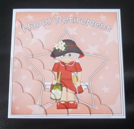 Champagne Retirement Scallop Corner Side Stacker by Charlie Angel