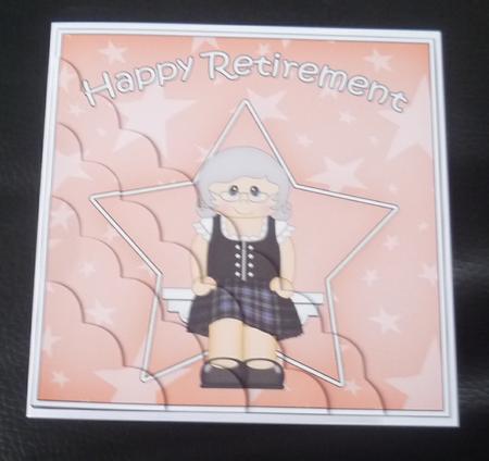 Scotswoman Retirement Scallop Corner Side Stacker by Charlie Angel