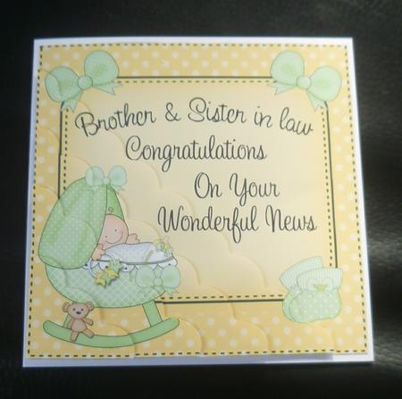 New Baby Congratulations Brother & Sister in Law by Charlie Angel