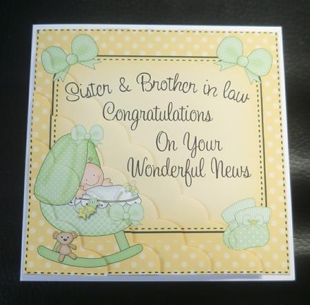 New Baby Congratulations Sister & Brother in Law by Charlie Angel