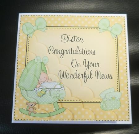New Baby Congratulations Sister by Charlie Angel