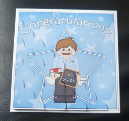 Teacher Congratulations Scallop Corner Side Stacker by Charlie Angel