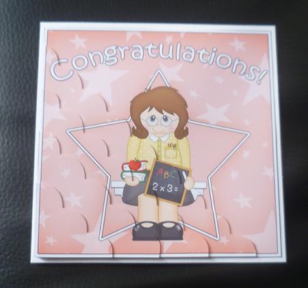 Teacher Congratulations Scallop Corner Side Stacker by Charlie Angel