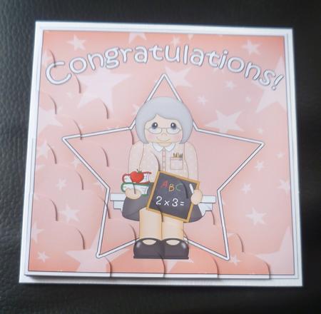 Teacher Congratulations Scallop Corner Side Stacker by Charlie Angel