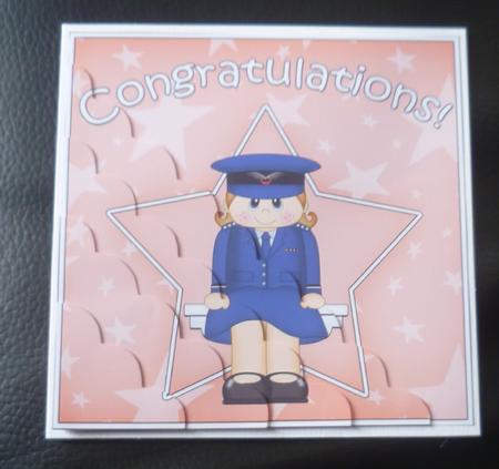 Airforce Congratulations Scallop Corner Side Stacker by Charlie Angel