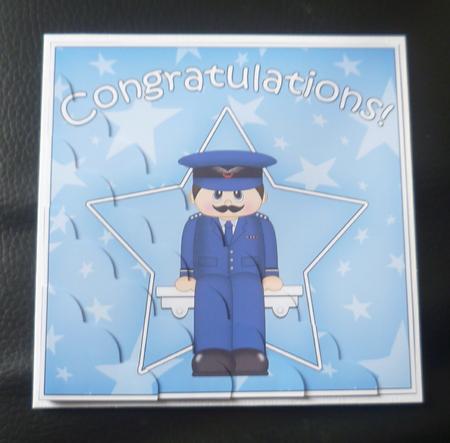 Airforce Congratulations Scallop Corner Side Stacker by Charlie Angel