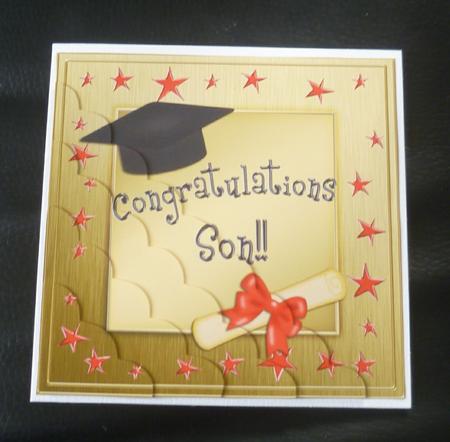 Son Congratulations Graduation Scallop Corner by Charlie Angel