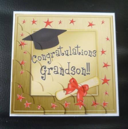 Grandson Congratulations Graduation Scallop Corner by Charlie Angel